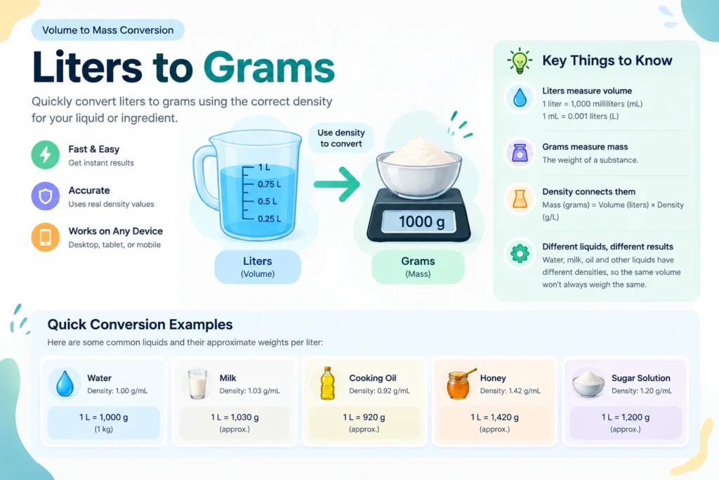 Liters to Grams Conversion Guide